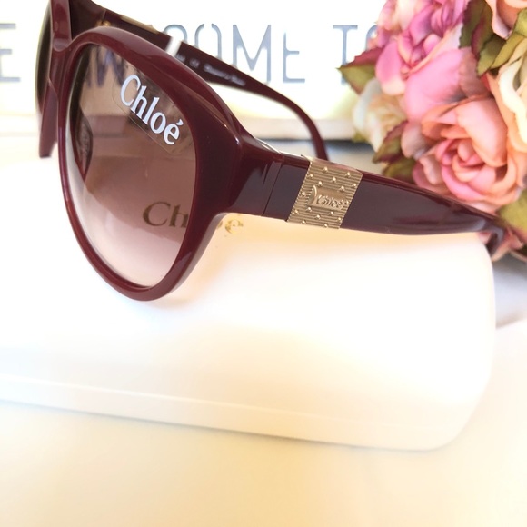 Authentic Chloe Sunglasses, Burgundy- CL223303 main image 4